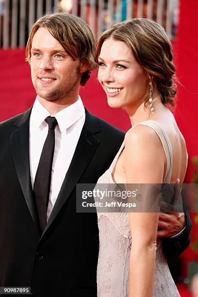 Actor Jesse Spencer and Louise Griffiths arrive at the 61st Primetime Emmy Awards held at the Nokia Theatre on September 20, 2009 in Los Angeles,...