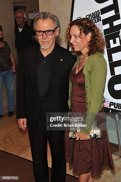Actor Harvey Keitel and wife Daphna Kastner attend the The Public Theater and Labyrinth Theater's production of "Othello" opening night at the Jack...