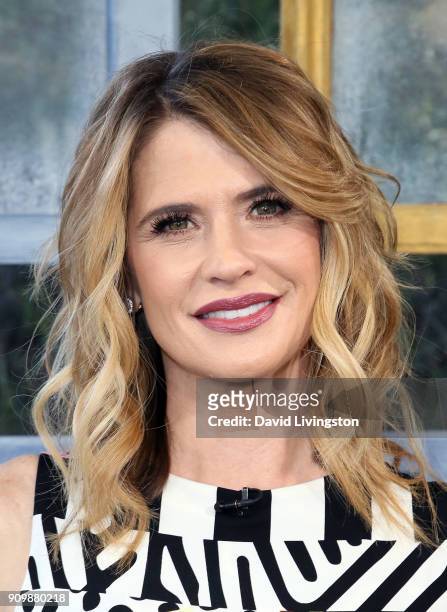 Actress Kristy Swanson visits Hallmark's "Home & Family" at Universal Studios Hollywood on January 24, 2018 in Universal City, California.