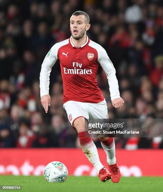 Jack Wilshere of Arsenal during the Carabao Cup Semi-Final Second Leg between Arsenal and Chelsea at Emirates Stadium on January 24, 2018 in London,...