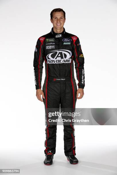 Monster Energy NASCAR Cup series driver Trevor Bayne poses for a photo during the NASCAR Media Tour at Charlotte Convention Center on January 23,...