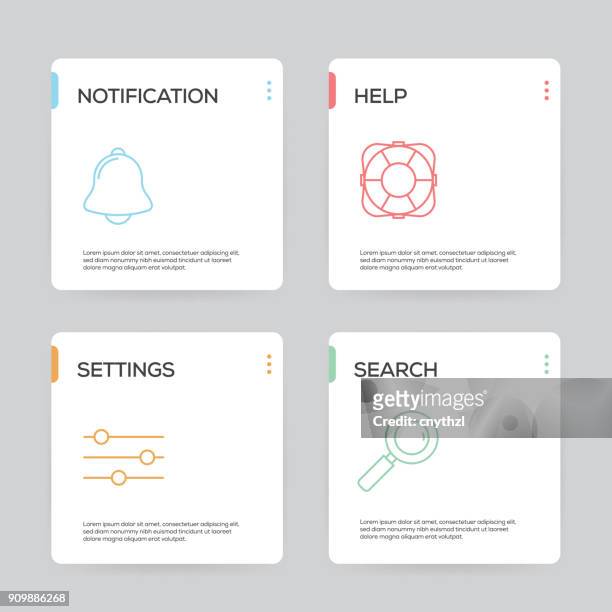 basic interface infographic design template - mobile app design template stock illustrations