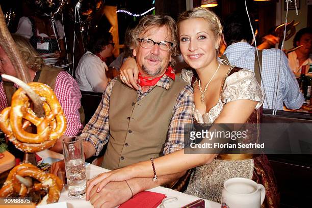 Martin Krug and Verena Kerth attend the Oktoberfest 2009 at Kaefer Schaenke at the Theresienwiese on September 20, 2009 in Munich, Germany....