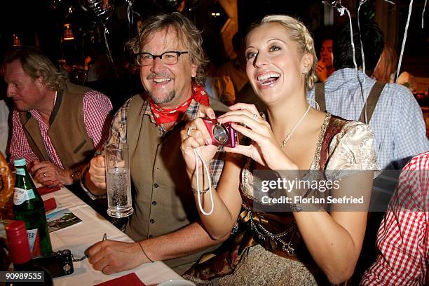 Martin Krug and Verena Kerth attend the Oktoberfest 2009 at Kaefer Schaenke at the Theresienwiese on September 20, 2009 in Munich, Germany....