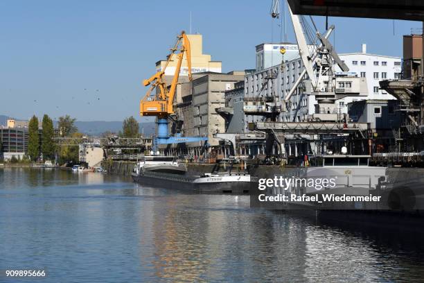 rhine port - basel - basel port stock pictures, royalty-free photos & images