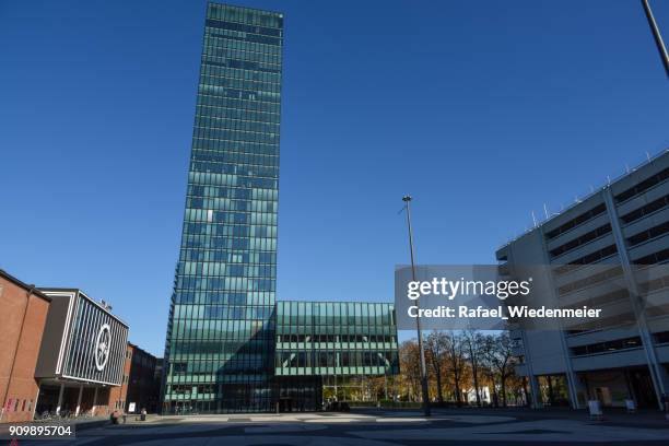 basel exhibition tower - baselworld 2017 stock pictures, royalty-free photos & images