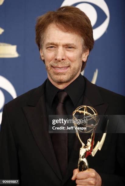 Producer Jerry Bruckheimer poses in the press room at the 61st Primetime Emmy Awards held at the Nokia Theatre on September 20, 2009 in Los Angeles,...