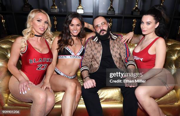 Adult film actresses Nikki Benz and Tori Black, adult film producer/director Greg Lansky and adult film actress Lana Rhoades appear at Lansky's...