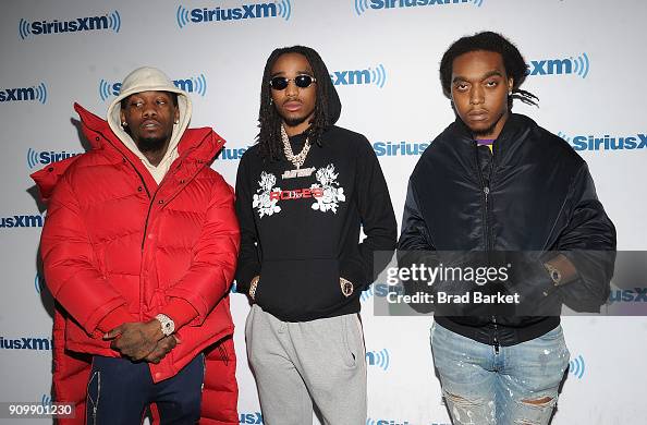 Trio Rappers Member of the Rap group Migos Offset, Quavo and Takeoff visit... News ...
