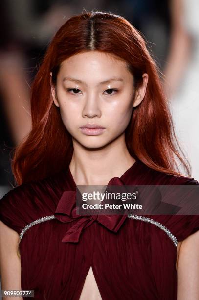 Hoyeon Jung walks the runway during the Giambattista Valli Spring Summer 2018 show as part of Paris Fashion Week on January 22, 2018 in Paris, France.