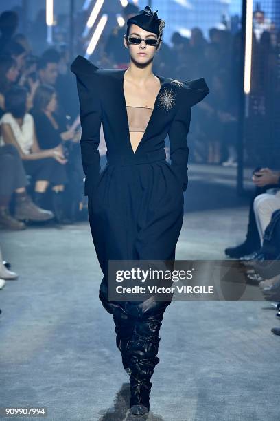 Vittoria Ceretti walks the runway during the Alexandre Vauthier Haute Couture Spring Summer 2018 show as part of Paris Fashion Week on January 23,...