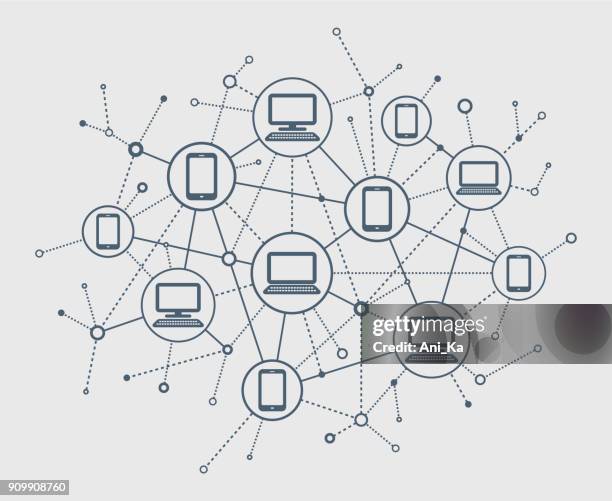 抽象的なネットワーク - computer network点のイラスト素材／クリップアート素材／マンガ素材／アイコン素材