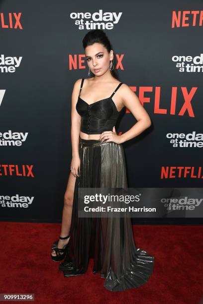 Actor Isabella Gomez attends the premiere of Netflix's "One Day At A Time" Season 2 at ArcLight Hollywood on January 24, 2018 in Hollywood,...