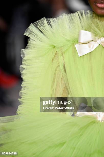 Model, fashion detail, walks the runway during the Giambattista Valli Spring Summer 2018 show as part of Paris Fashion Week on January 22, 2018 in...