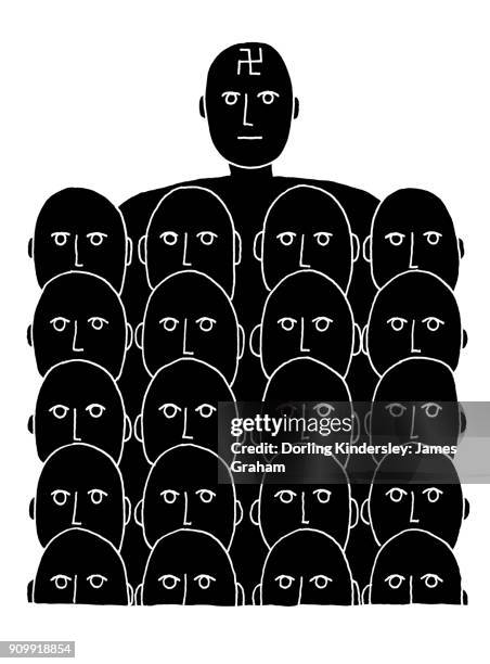 group of heads - nazism stock illustrations