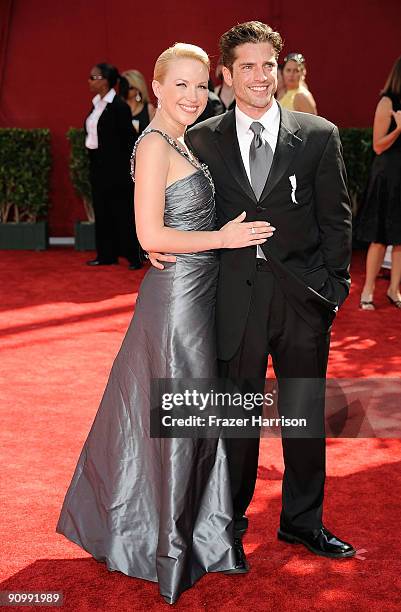 Actors Scott Bailey and Adrienne Frantz arrive at the 61st Primetime Emmy Awards held at the Nokia Theatre on September 20, 2009 in Los Angeles,...