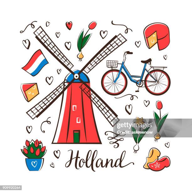 holland - clogs stock illustrations