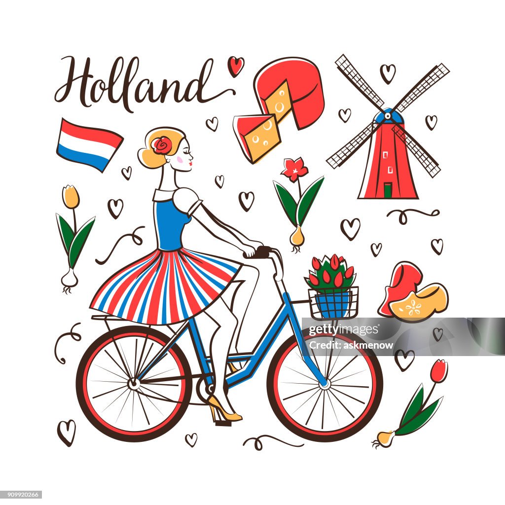 Riding a bicycle in Holland