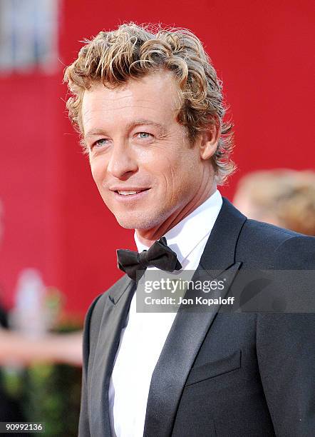 Actor Simon Baker arrives at the 61st Primetime Emmy Awards held at the Nokia Theatre LA Live on September 20, 2009 in Los Angeles, California.