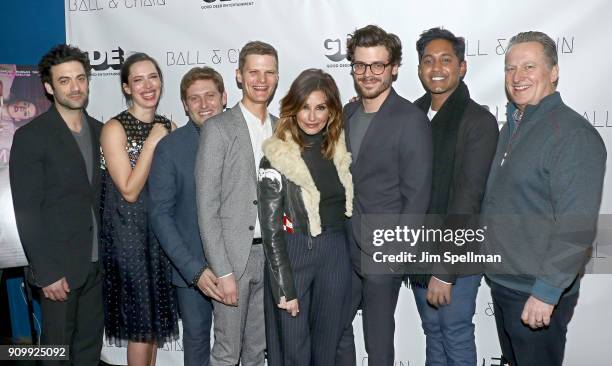 Actors Morgan Spector, Rebecca Hall, director Brian Crano, actors David Joseph Craig, Gina Gershon, Francois Arnaud, producer Giri Tharan and Good...