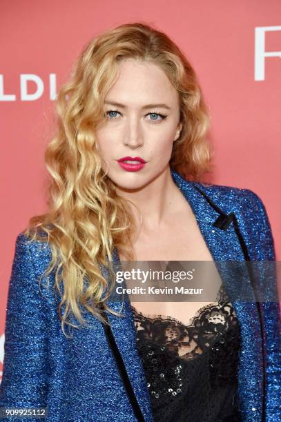 Model Raquel Zimmermann attends the Revlon Live Boldly launch event at Skylight Modern on January 24, 2018 in New York City.