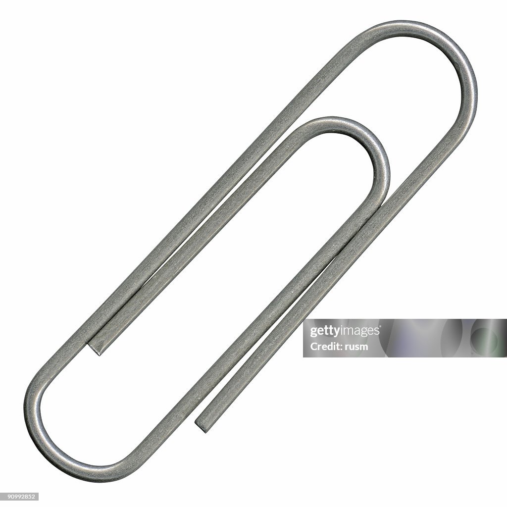 Hi-res Büroklammer, isoliert mit clipping path auf weißem Hintergrund