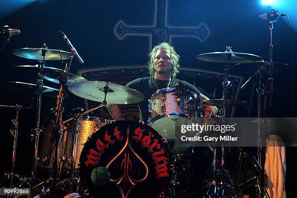 Musician Matt Sorum performs in concert with Motorhead at Stubb's Bar-B-Q on September 20, 2009 in Austin, Texas.