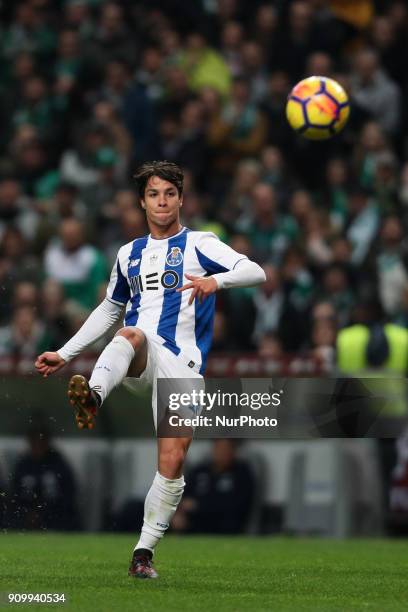 Porto's Spanish midfielder Oliver Torres in action during the Portuguese League Cup 2017/18 match between Sporting CP and FC Porto, at Municipal de...