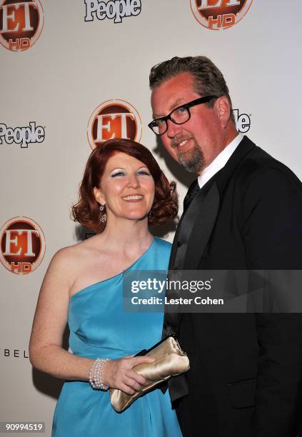 Actress Kate Flannery and photographer Chris Haston arrive at the 13th Annual Entertainment Tonight and People Magazine Emmys After Party at the...