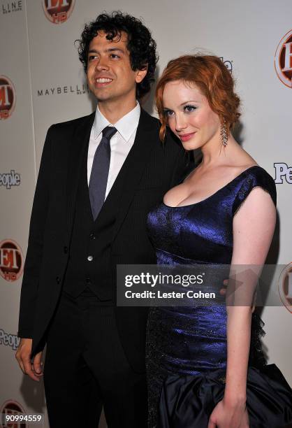 Actor Geoffrey Arend and actress Christina Hendricks arrives at the 13th Annual Entertainment Tonight and People Magazine Emmys After Party at the...