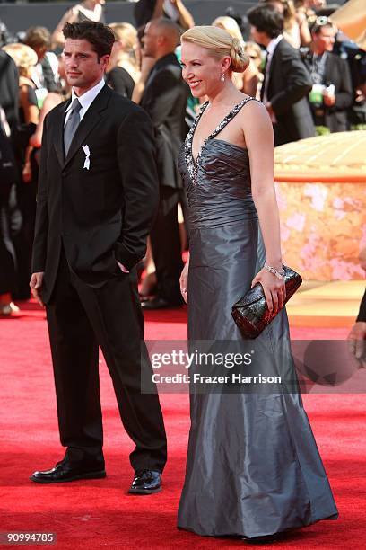 Actress Adrienne Frantz and Scott Bailey arrive at the 61st Primetime Emmy Awards held at the Nokia Theatre on September 20, 2009 in Los Angeles,...