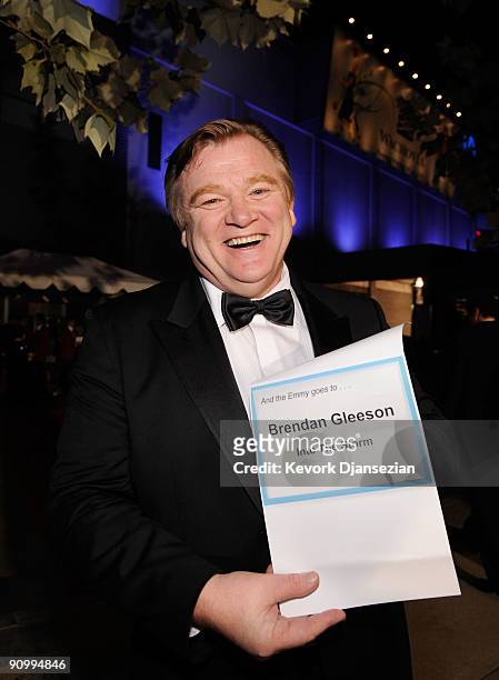 Actor Brendan Gleeson backstage at the 61st Primetime Emmy Awards held at the Nokia Theatre on September 20, 2009 in Los Angeles, California.