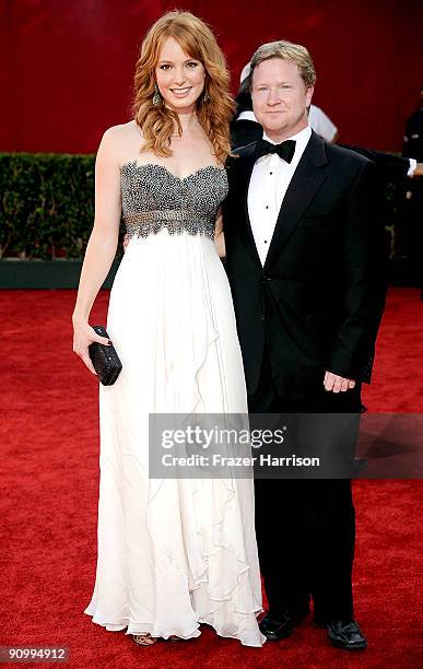 Actress Alicia Witt and guest arrive at the 61st Primetime Emmy Awards held at the Nokia Theatre on September 20, 2009 in Los Angeles, California.