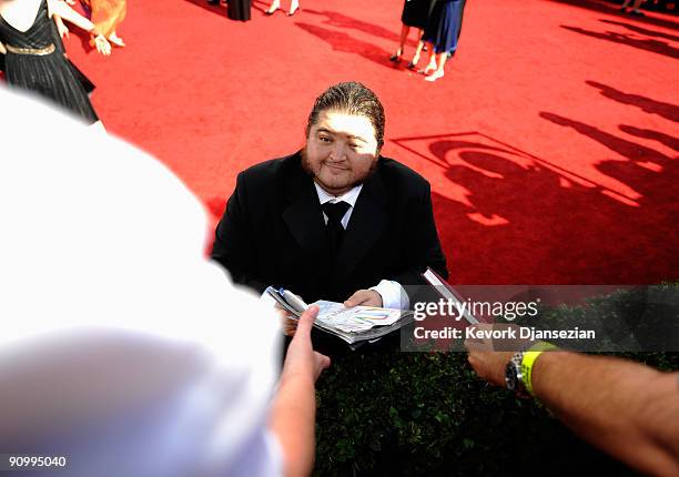 Actor Jorge Garcia arrives at the 61st Primetime Emmy Awards held at the Nokia Theatre on September 20, 2009 in Los Angeles, California.