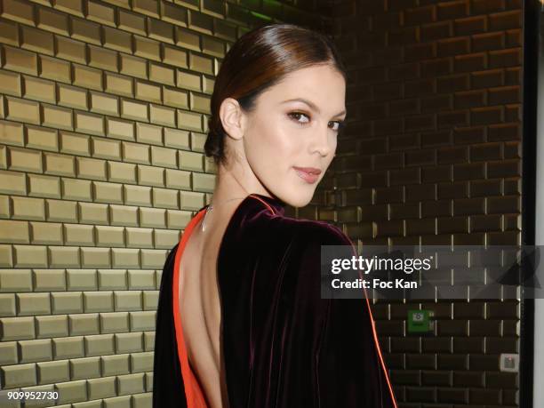 France Miss Universe 2016 /Miss France 2016 Iris Mittenaere attends the Jean-Paul Gaultier Haute Couture Spring Summer 2018 show as part of Paris...