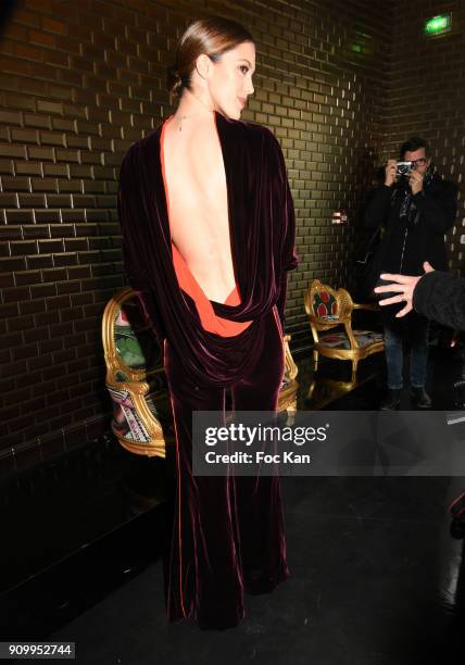 France Miss Universe 2016 /Miss France 2016 Iris Mittenaere attends the Jean-Paul Gaultier Haute Couture Spring Summer 2018 show as part of Paris...