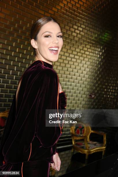 France Miss Universe 2016 /Miss France 2016 Iris Mittenaere attends the Jean-Paul Gaultier Haute Couture Spring Summer 2018 show as part of Paris...