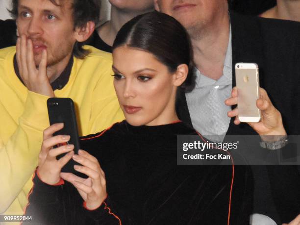 France Miss Universe 2016 /Miss France 2016 Iris Mittenaere attends the Jean-Paul Gaultier Haute Couture Spring Summer 2018 show as part of Paris...