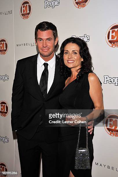 Personalities Jeff Lewis and Jenni Pulos arrive at the 13th Annual Entertainment Tonight and People Magazine Emmys After Party at the Vibiana on...