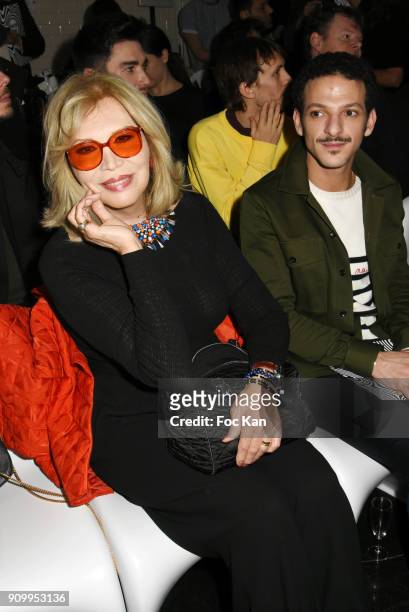 Amanda Lear and Vincent Dedienne attend the Jean-Paul Gaultier Haute Couture Spring Summer 2018 show as part of Paris Fashion Week on January 24,...