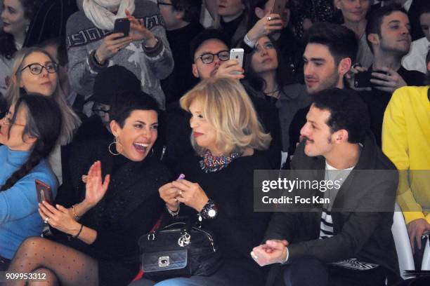 Cristina Cordula, Amanda Lear and Vincent Dedienne attend the Jean-Paul Gaultier Haute Couture Spring Summer 2018 show as part of Paris Fashion Week...