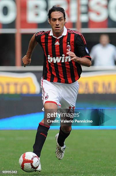 Alessandro Nesta of AC Milan in action during the Serie A match between AC Milan and Bologna FC at Stadio Giuseppe Meazza on September 20, 2009 in...