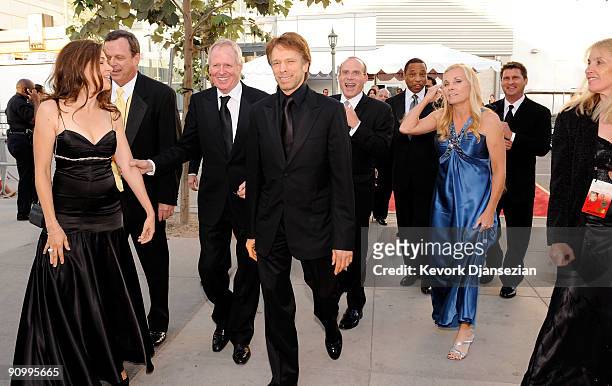 Producer Jerry Bruckheimer and producers of "The Amazing Race" backstage at the 61st Primetime Emmy Awards held at the Nokia Theatre on September 20,...