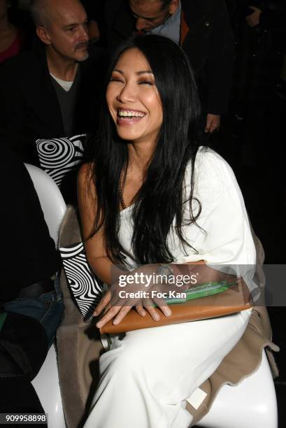 Anggun attends the Jean-Paul Gaultier Haute Couture Spring Summer 2018 show as part of Paris Fashion Week on January 24, 2018 in Paris, France.