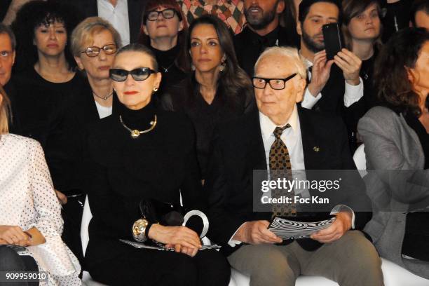 Maryse Gaspard and Pierre Cardin attend the Jean-Paul Gaultier Haute Couture Spring Summer 2018 show as part of Paris Fashion Week on January 24,...