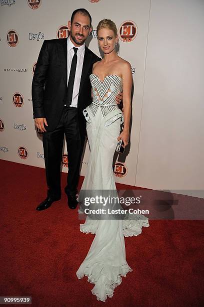 Actress January Jones and guest arrive at the 13th Annual Entertainment Tonight and People Magazine Emmys After Party at the Vibiana on September 20,...