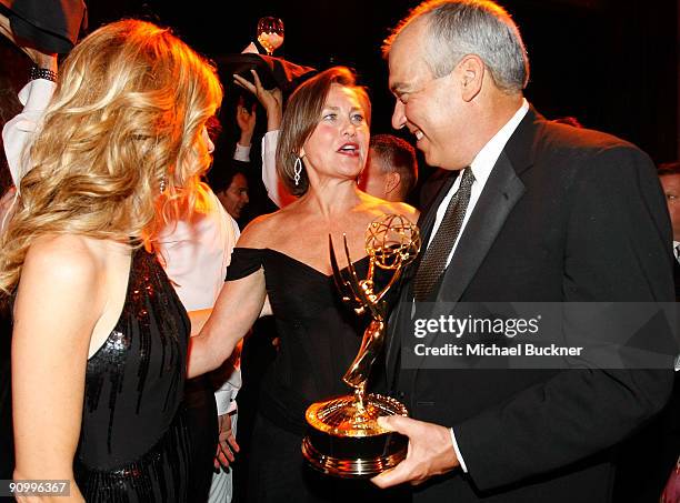 20th Century Fox, chairman, Dana Walden, actress Cherry Jones with her Emmy for Outstanding Supporting Actress in a Drama Series for FOX's '24' and...