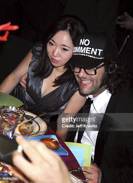 Actor Judah Friedlander and guest attend the Governors Ball for the 61st Primetime Emmy Awards held at the Los Angeles Convention Center on September...