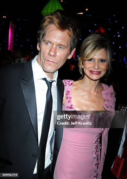 Actors Kevin Bacon and Kyra Sedgwick attend the Governors Ball for the 61st Primetime Emmy Awards held at the Los Angeles Convention Center on...