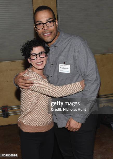 Reinold Green of the film "Monsters and Men" with guest at attends the Feature Film Competition Dinner during the 2018 Sundance Film Festival at The...